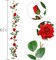 6ft Red Rose Garland Artificial Rose Vine Fake Flower Garland Silk Floral Hanging Ivy for Wedding Arch Party Ceremony Background Wall Garden Outdoor Decor